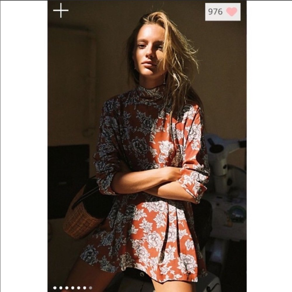 Free People Floral Tie Tunic